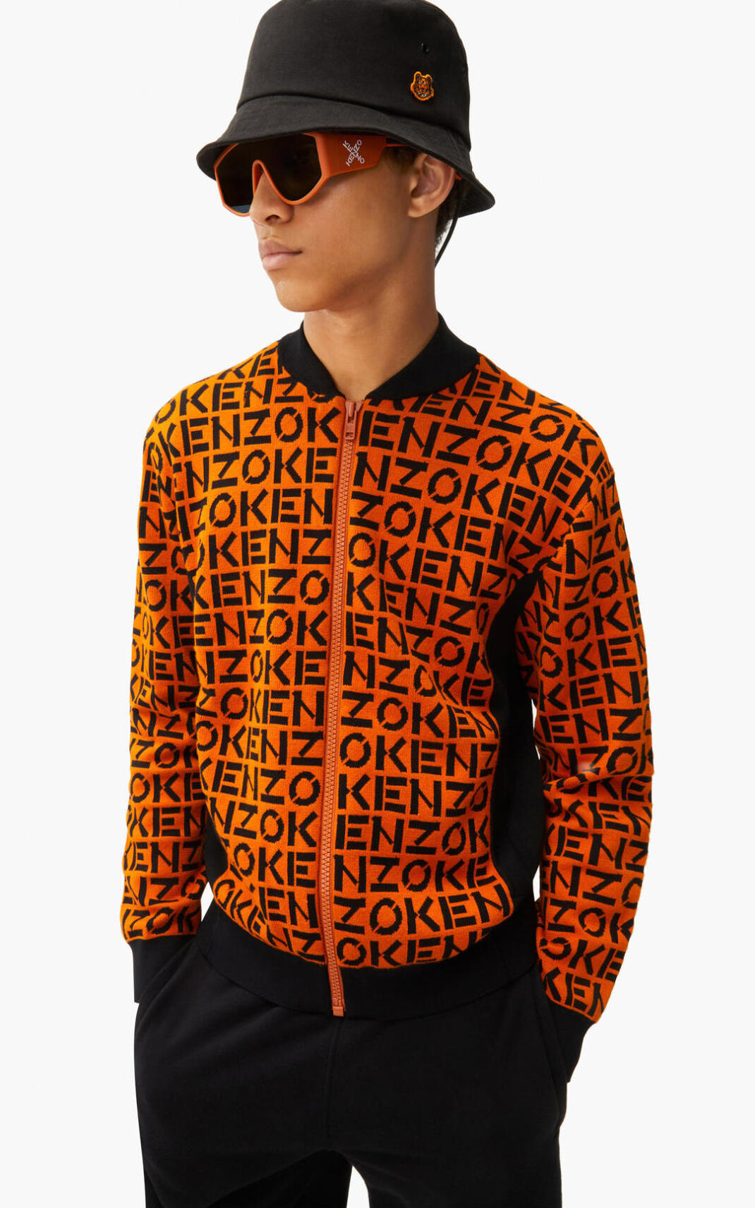 Veste De Survêtement Kenzo Homme monogrammed in jacquard Orange Foncé GZQCX-2539